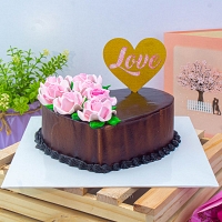 Heart Shape Pink Love Cake